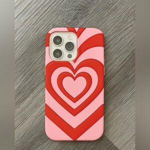 💖 Pink & Red Heart 3D IPhone 14 Pro Max Case 💖